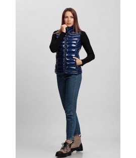 Straight Stitched Bright Navy Blue Vest - Winter Collection