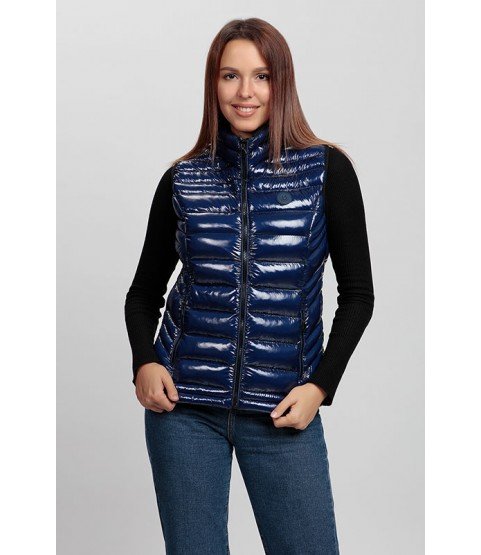 Straight Stitched Bright Navy Blue Vest - Winter Collection