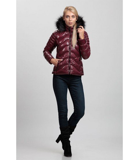 Bordeaux Coat with Fur Hat - Winter Collection