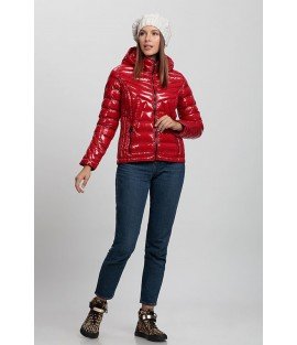 Straight Stitched Bright Red Coat with Hat - Winter Collection