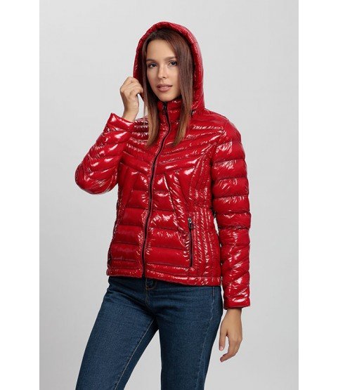 Straight Stitched Bright Red Coat with Hat - Winter Collection