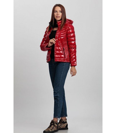 Straight Stitched Bright Red Coat with Hat - Winter Collection