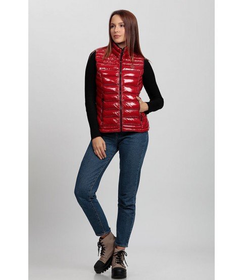 Straight Stitched Bright Red Vest - Winter Collection