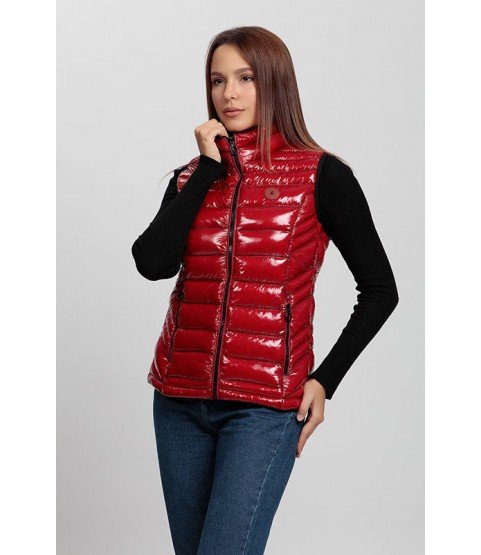 Straight Stitched Bright Red Vest - Winter Collection