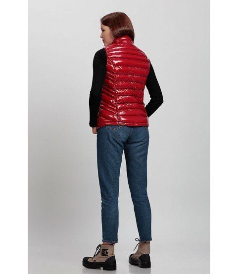 Straight Stitched Bright Red Vest - Winter Collection