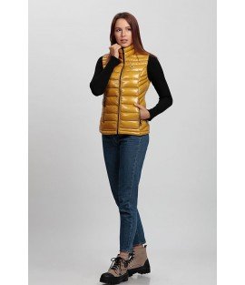 Plain Stitched Shiny Mustard Yellow Vest - Winter Collection