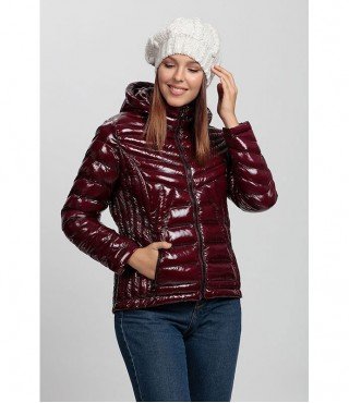 Bright Bordeaux Coat with Hat - Winter Collection